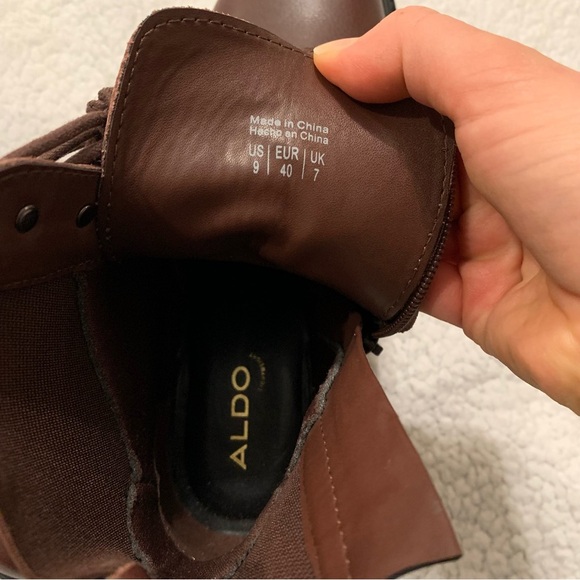 Aldo  Burgundy Combat Boots - Picture 10 of 12